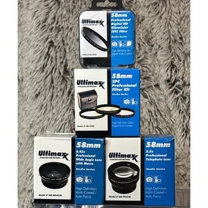 Ultimaxx Camera Accessories Wide Angle Lens Macro‎ Telephoto Filters Starter Kit